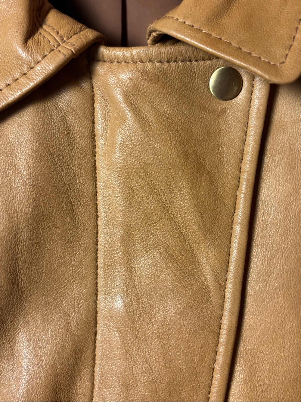 Talbots Camel/Tan Soft Leather Bomber Jacket, Size 10 - Picture 4 of 14
